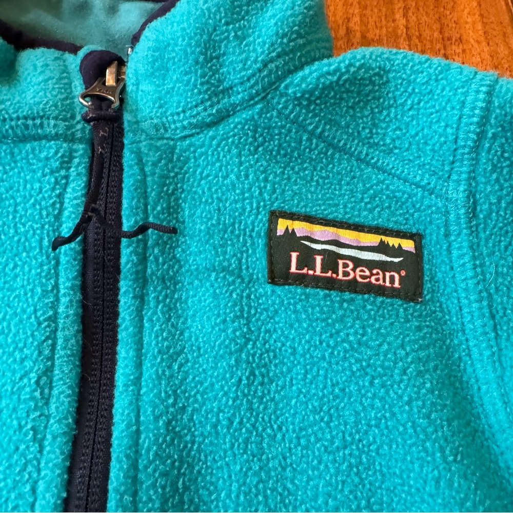 LL Bean Teal Fleece Full Zip Jacket. Size Kids 4. - Picture 4 of 17